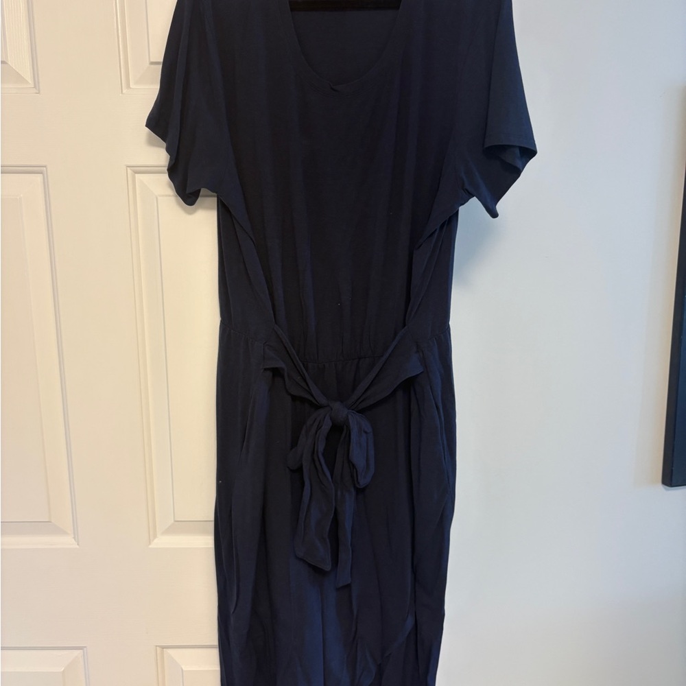 Women's Navy Tie-Waist Dress - Smash + Tess Rebecca Wrap Dress